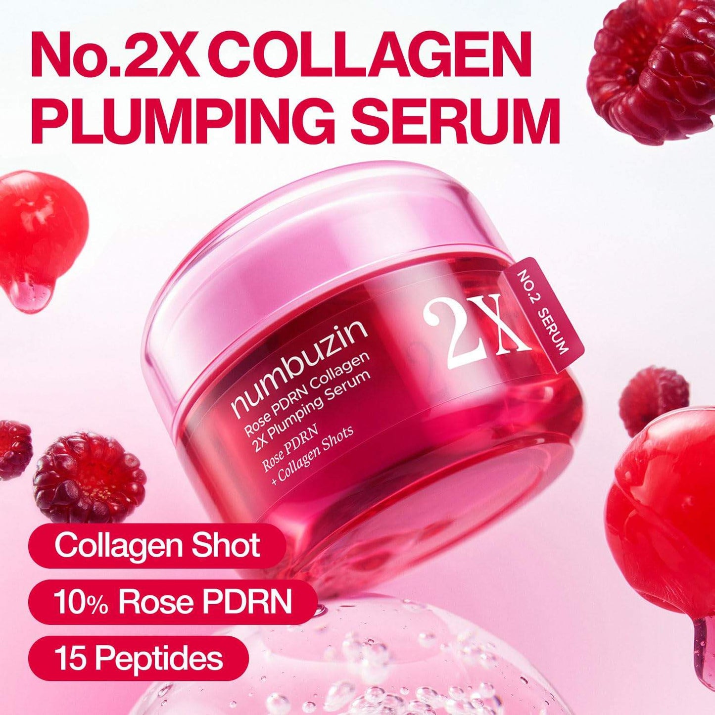 Numbuzin No.2 Rose PDRN Collagen Plumping Serum 30 ml